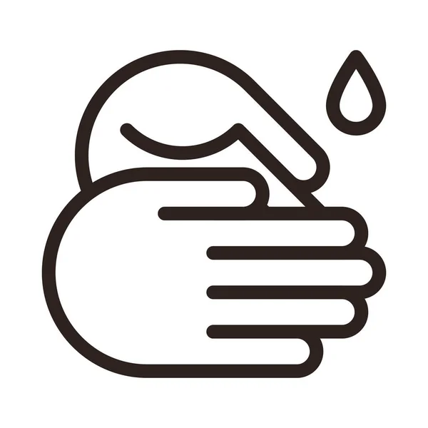 Πλύνετε Χέρια Υπογράψει Απομονώνονται Λευκό Φόντο — Διανυσματικό Αρχείο