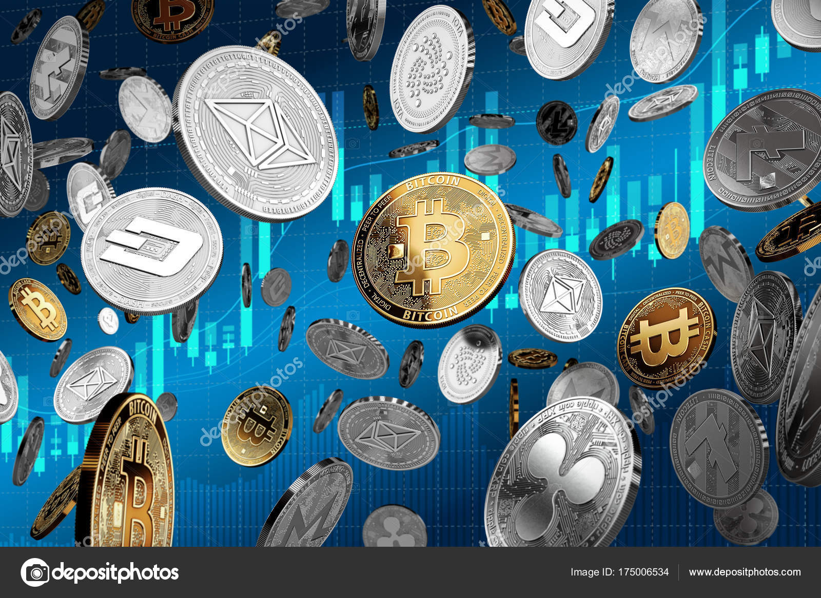 Flying Altcoins Bitcoin Center Leader Bitcoin Most Important Cryptocurrency  Concept — Stock Editorial Photo © hello.artmagination.com #175006534