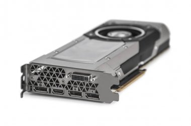 Güçlü Gpu üzerinde beyaz backgrou izole ekran grafik kartı