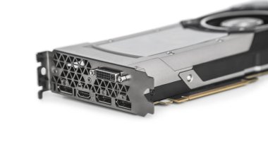 Güçlü Gpu üzerinde beyaz backgrou izole ekran grafik kartı