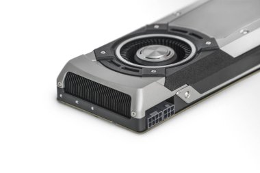 Güçlü Gpu üzerinde beyaz backgrou izole ekran grafik kartı