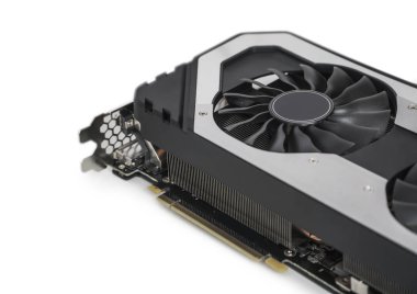 Güçlü Gpu üzerinde beyaz backgrou izole ekran grafik kartı