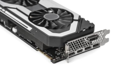 Güçlü Gpu üzerinde beyaz backgrou izole ekran grafik kartı