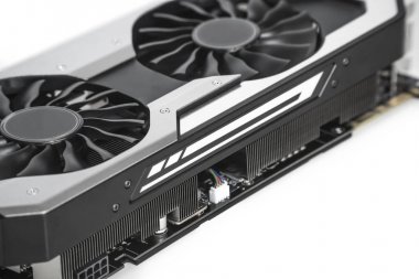 Güçlü Gpu üzerinde beyaz backgrou izole ekran grafik kartı