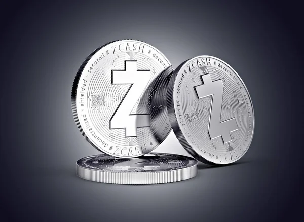 Zcash Cryptocurrency Physical Concept Coin Gently Lit Dark Background Rendering — Stock Photo, Image