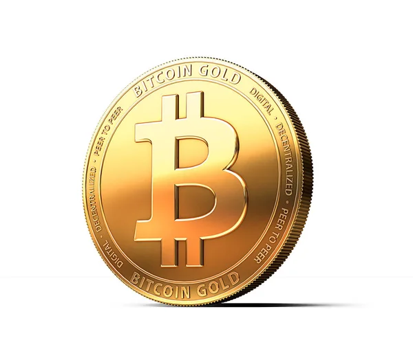 Bitcoin Gold Btg Aislado Sobre Fondo Blanco Con Espacio Copia — Foto de Stock