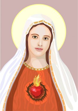 Meryem Immaculate kalbi sembolü ile
