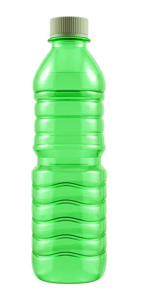 Ilustração 3d de uma garrafa de plástico vazia isolada sobre fundo branco — Fotografia de Stock