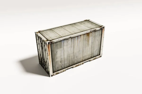 3D illustration av en rostig container isolerad på vit bakgrund — Stockfoto