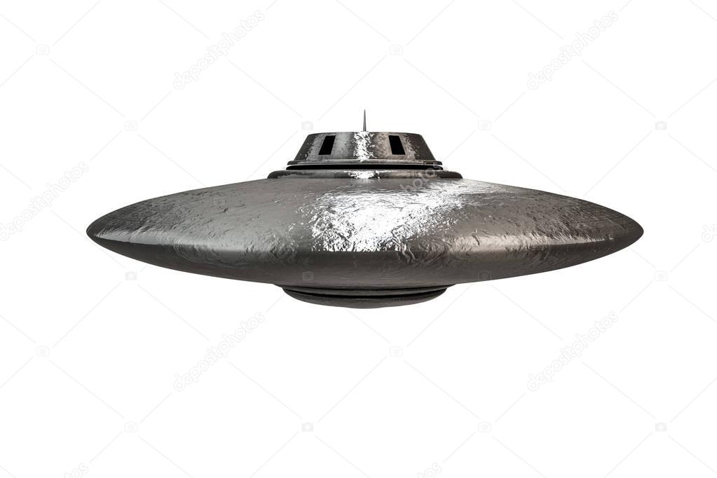 3d illustration of an unidentified flying object isolated on white background
