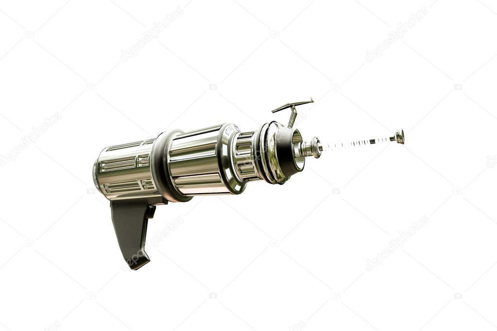 metal space gun isolated on white background