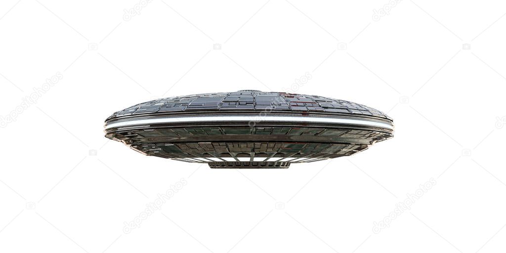 3d illustration of an unidentified flying object isolated on white background