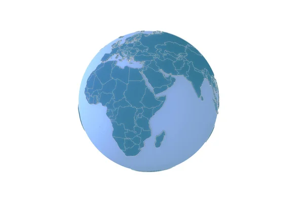 3d ілюстрація світу, що геополітично екструдується, ізольована на білому тлі — стокове фото