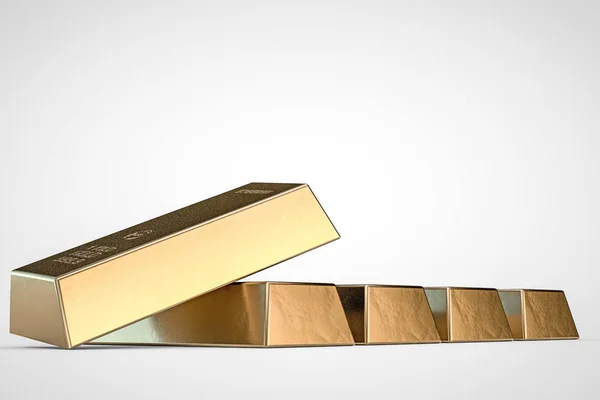 3d illustration of gold bars — Stock Photo, Image