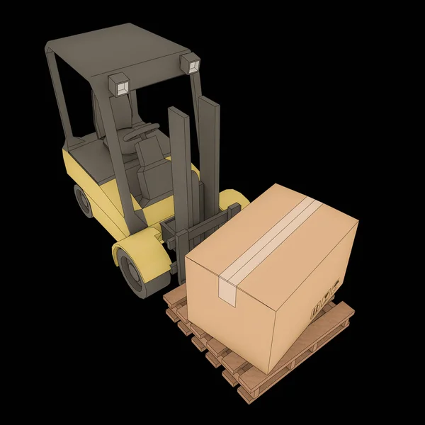 Forklift 3D çizimi — Stok fotoğraf