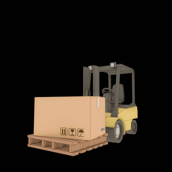 Forklift 3D çizimi — Stok fotoğraf