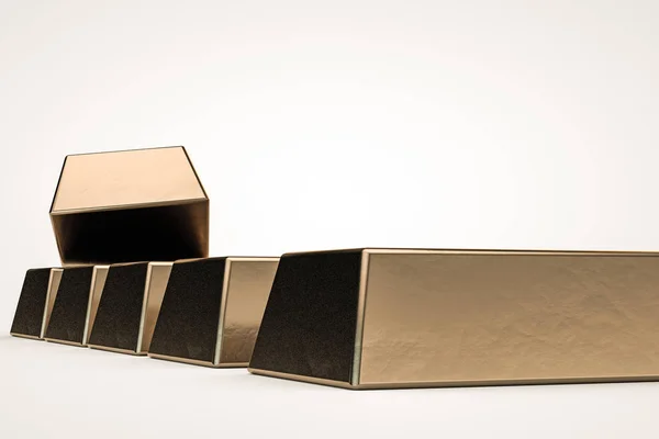 Ilustração 3d de barras de ouro isoladas sobre fundo branco — Fotografia de Stock