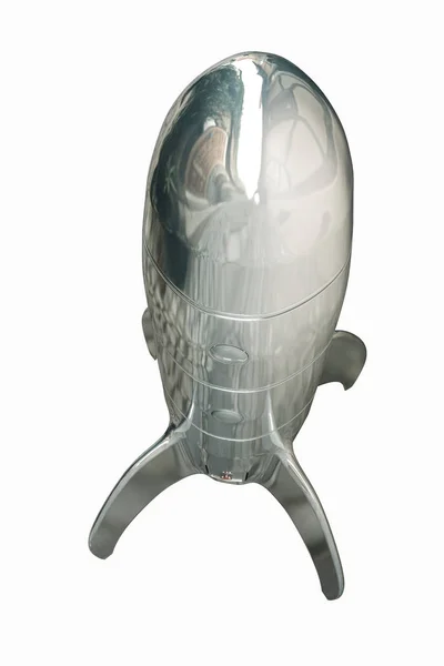 Ilustração 3d de um foguete espacial isolado no fundo branco — Fotografia de Stock