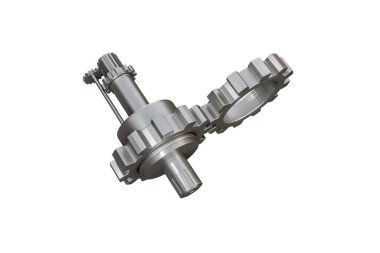 bağlı vites beyaz arka plan üzerinde izole 3D çizimi