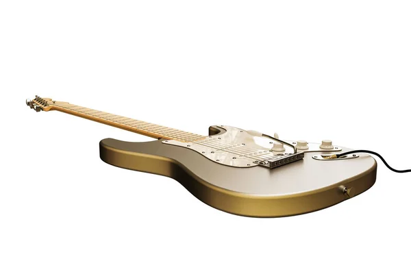 3D ілюстрація електричної гітари ізольовано на білому тлі — стокове фото
