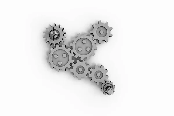 3D illustration av gears isolerad på vit bakgrund — Stockfoto