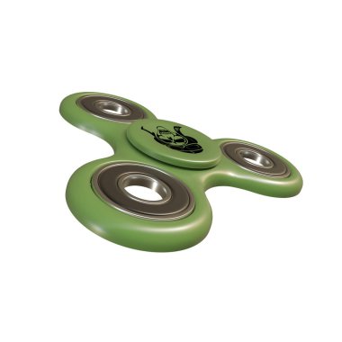 Beyaz arka plan üzerinde izole bir topluca spinner 3D çizimi 