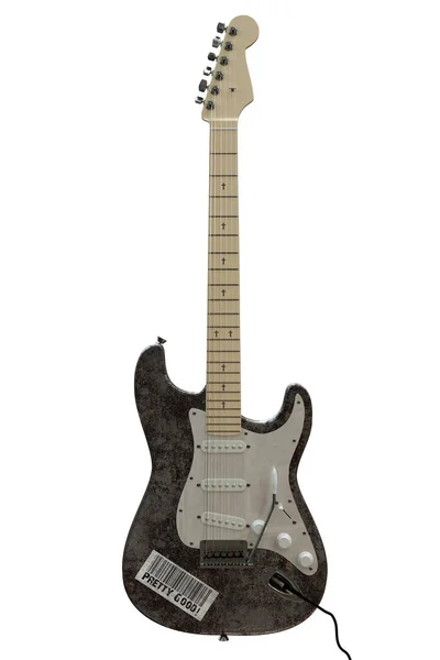 Illustrazione 3D di una chitarra elettrica isolata su sfondo bianco — Foto Stock