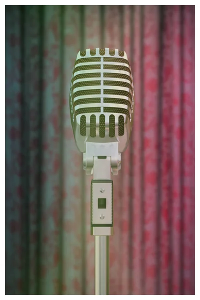 Illustration 3D d'un vieux microphone — Photo