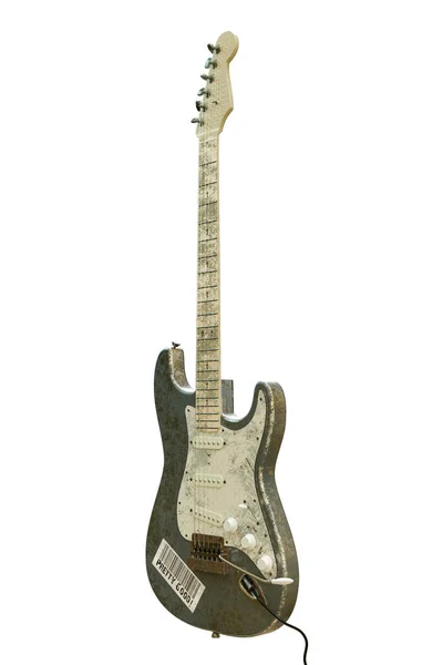 Ilustração 3d de uma guitarra elétrica isolada sobre fundo branco — Fotografia de Stock