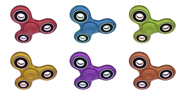 3D illustratie van een stelletje fidget spinners — Stockfoto