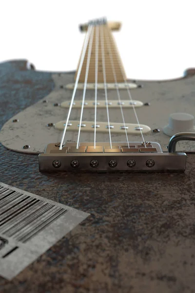 Ilustración 3d de una guitarra eléctrica aislada sobre fondo blanco —  Fotos de Stock