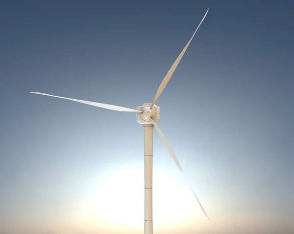 Illustrazione 3d di una moderna turbina eolica isolata — Foto Stock
