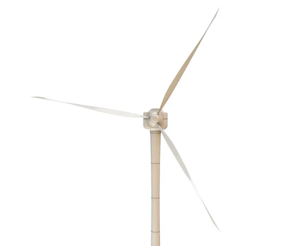 孤立在白色背景上的风力发电机组三维图 — 图库照片