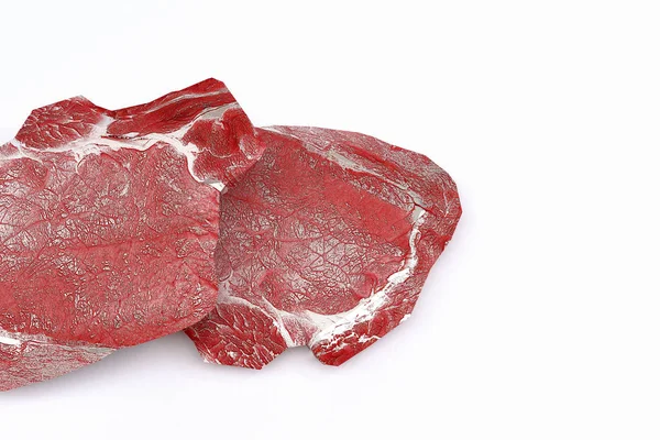 白色背景上孤立的原料肉三维图 — 图库照片