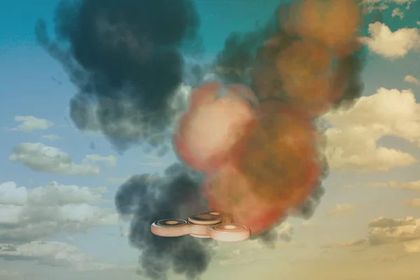 3d иллюстрация крутящегося вертушки в небе — стоковое фото