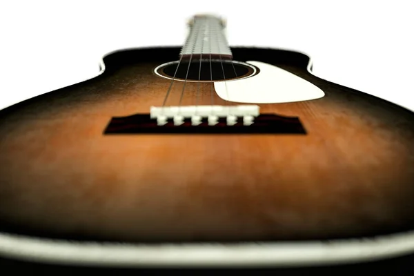 3D obrázek akustická kytara izolovaných na bílém pozadí — Stock fotografie