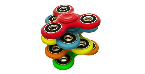 Ilustração 3d de fidget spinners isolado no fundo branco — Fotografia de Stock