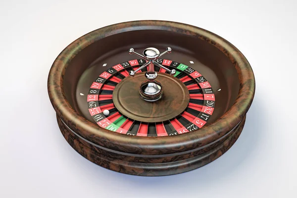 3d illustration of a roulette wheel isolated on white background — Stock Photo, Image