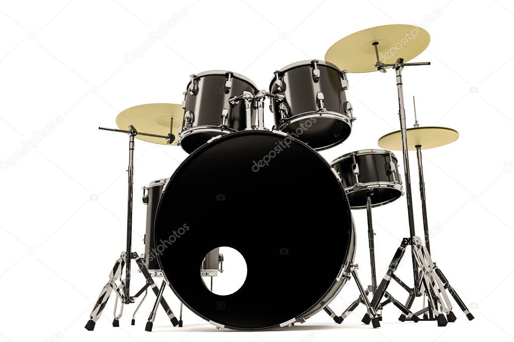 3d illustration of a drums isolated on white background 