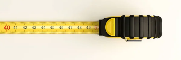 Ilustración 3D de una cinta métrica aislada sobre fondo blanco — Foto de Stock