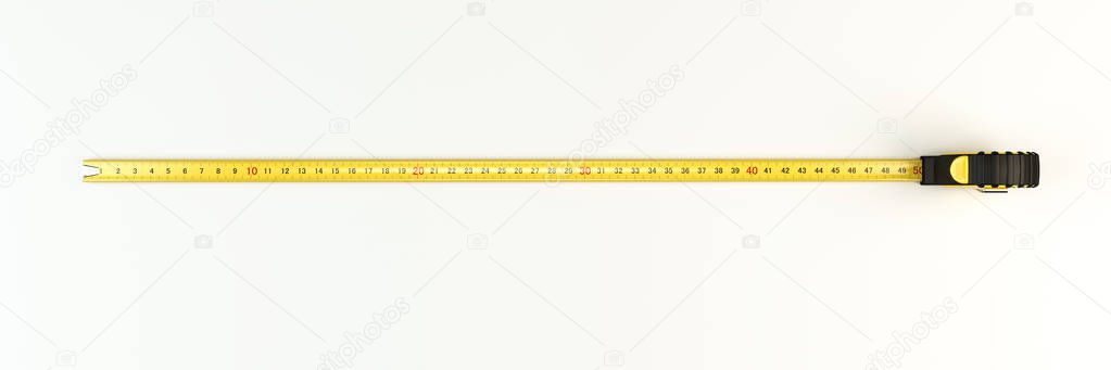3d illustration  of a measuring tape isolated on white background