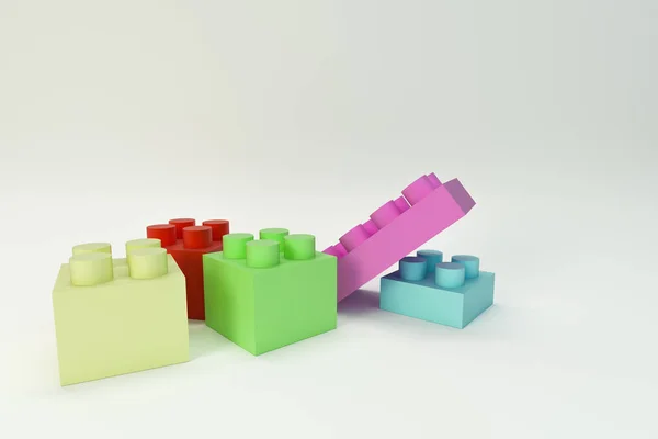 3d illustration of toy bricks — Stock Photo, Image