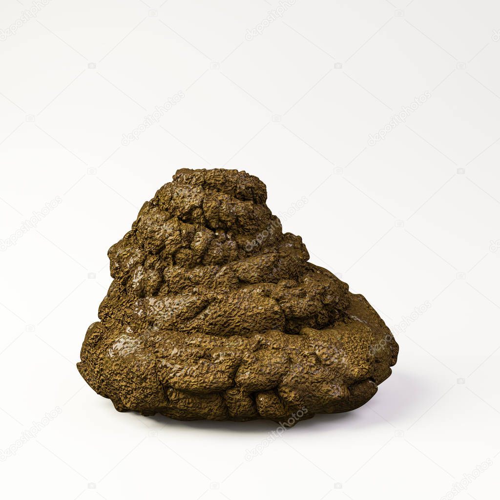 3d illustration of an excrement isolated on white background
