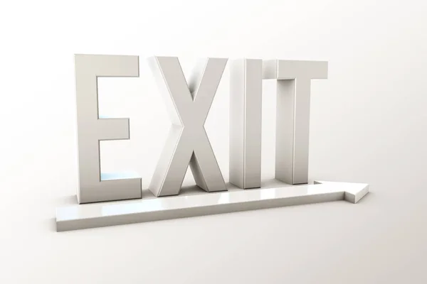 3D illustration av exit skylten isolerad på vit bakgrund — Stockfoto