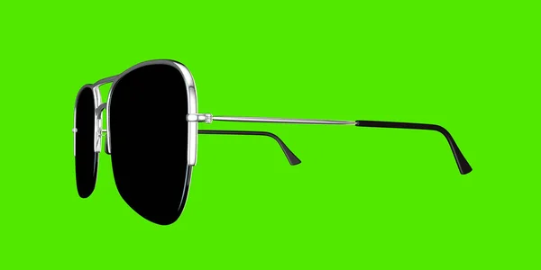 3d illustration of sunglasses isolated on green background — Stock Photo, Image