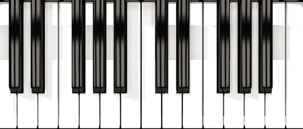 3d illustration of a midi keyboard from top view — Stock Photo, Image