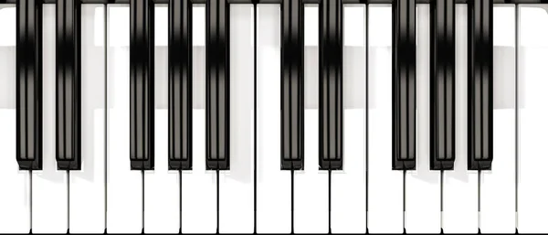 3D illustratie van een midi-keyboard van bovenaanzicht — Stockfoto