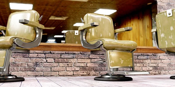 3D illustration av barber shop stolar — Stockfoto