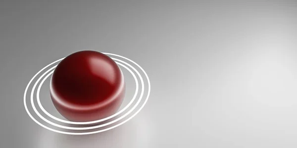 Illustration 3D d'une sphère rouge isolée sur fond blanc — Photo