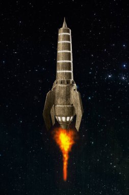 bir uzay roketi uzay 3D çizimi 